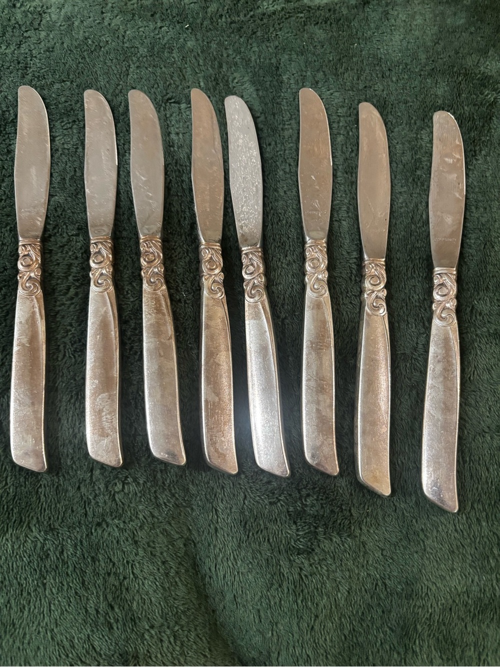 Vintage Oneida Community South Seas 8 Knives Silver Plated Mid Century